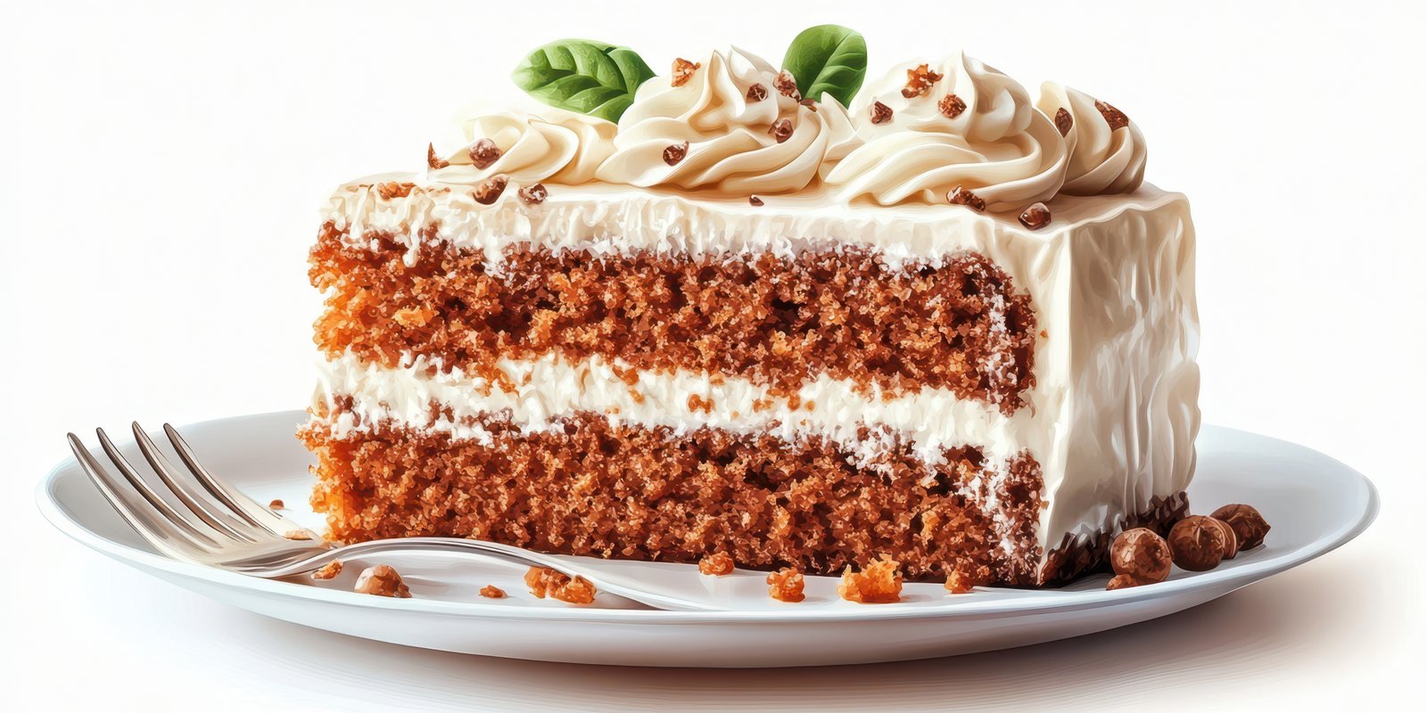 Deliciously layered carrot cake served on a white plate with garnish, perfect for any celebration or dessert craving